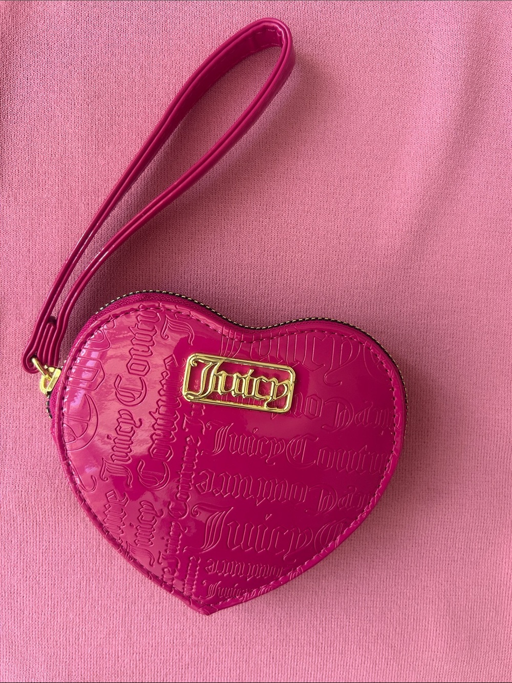 Juicy Couture Hot Pink Heart Mini Wristlet